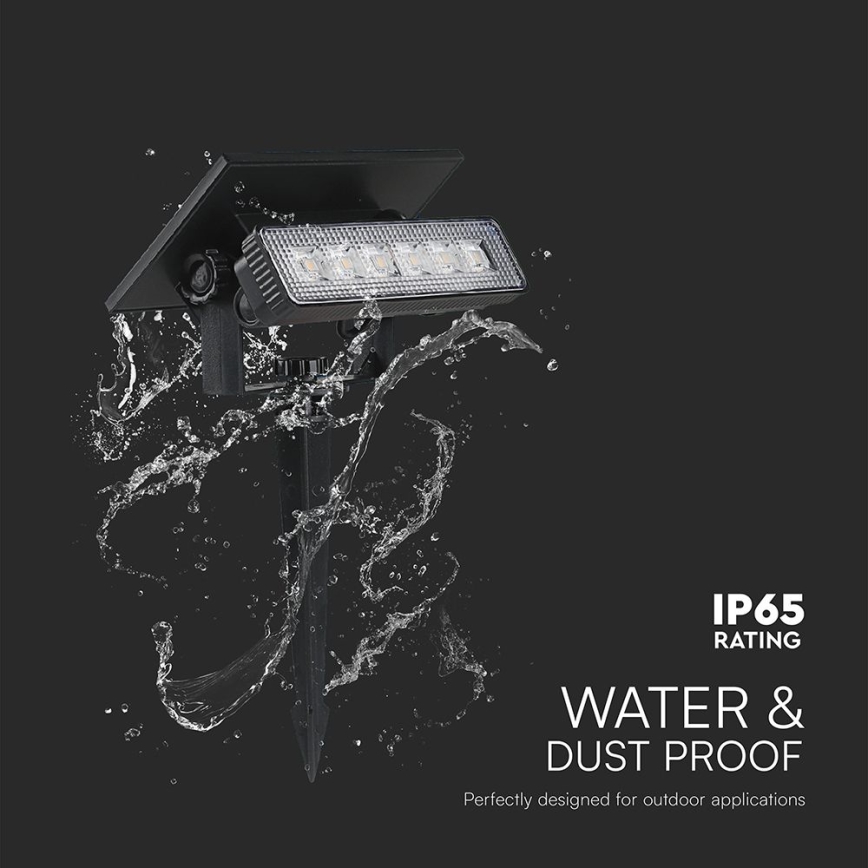 LED Соларна лампа 2в1 LED/0,9W/3,7V 3000K IP65 1200 mAh черна