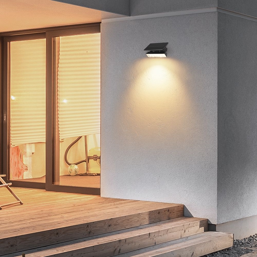 LED Соларна лампа LED/0,9W/3,7V 3000K IP65 черен