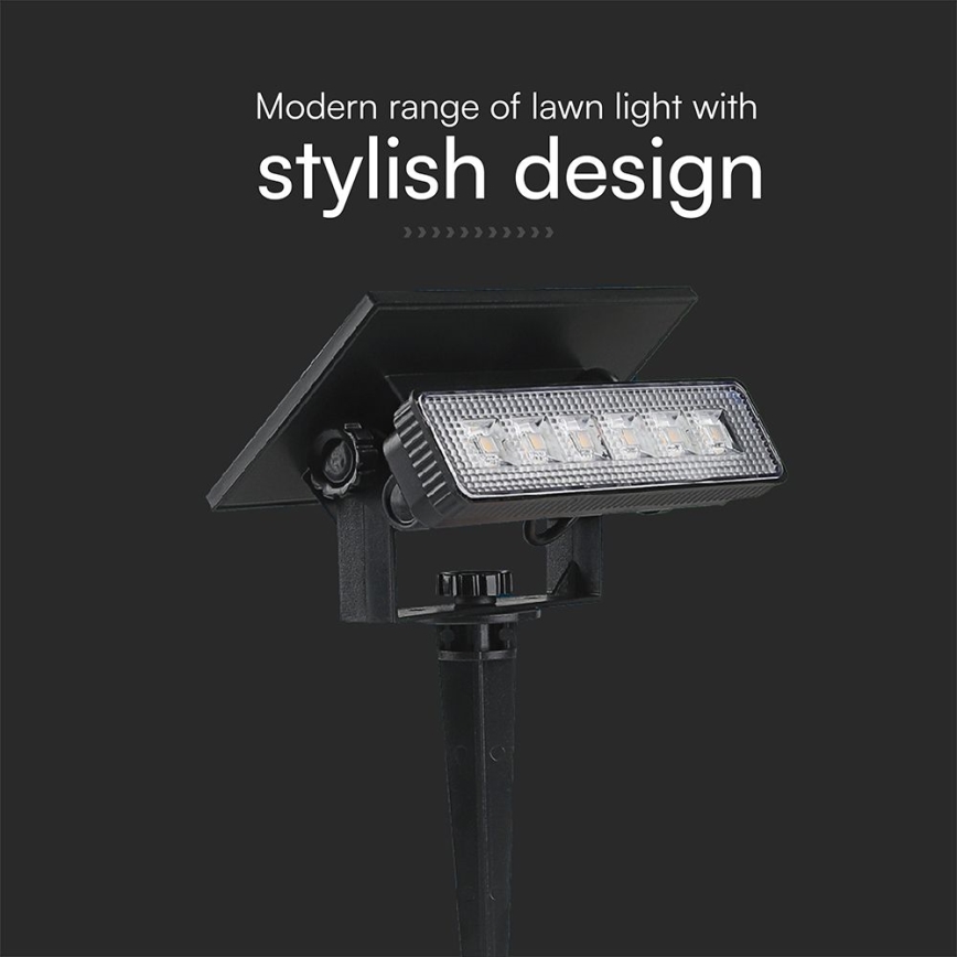 LED Соларна лампа LED/0,9W/3,7V 3000K IP65 черен