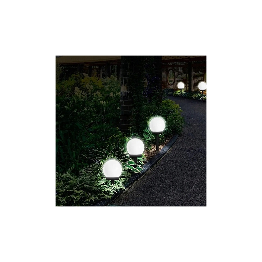 LED соларна лампа LED/1,2V 6500K 200 mAh диаметър 10 см IP44 бяла/черна