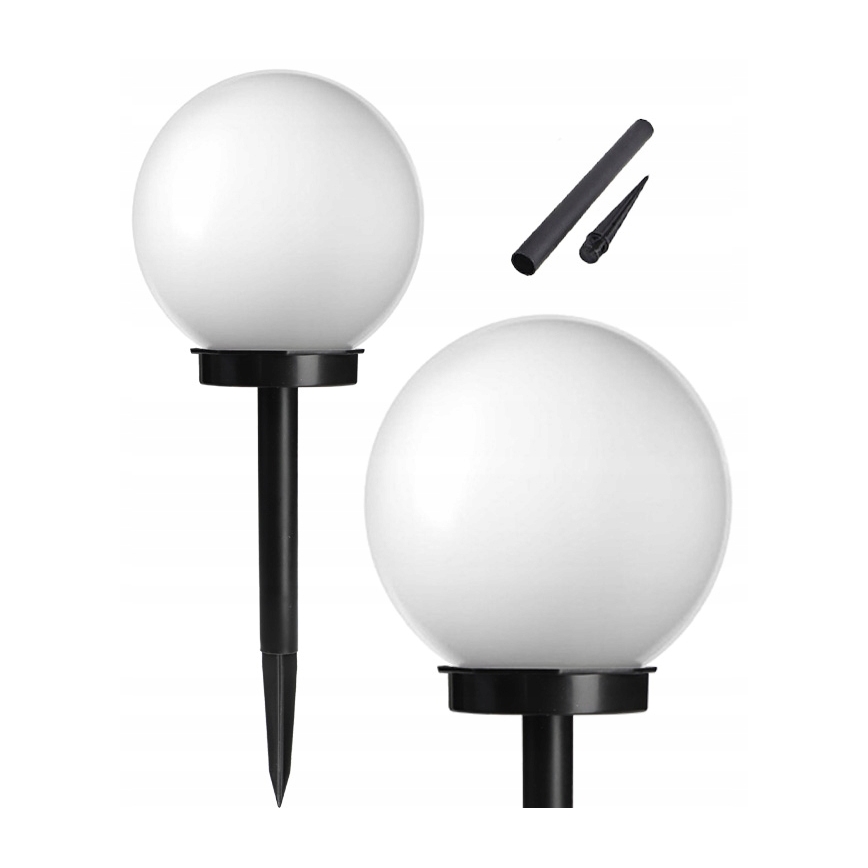 LED соларна лампа LED/1,2V 6500K 200 mAh диаметър 10 см IP44 бяла/черна