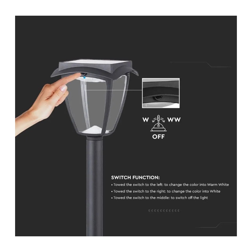 LED Соларна лампа LED/2W/230V 93 cм 3000/6000K IP65