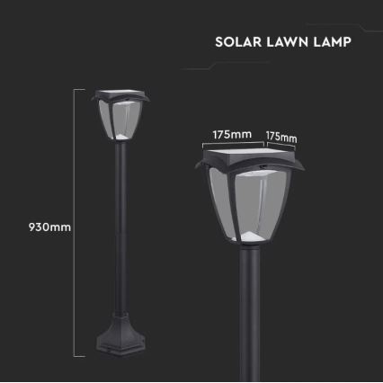 LED Соларна лампа LED/2W/230V 93 cм 3000/6000K IP65