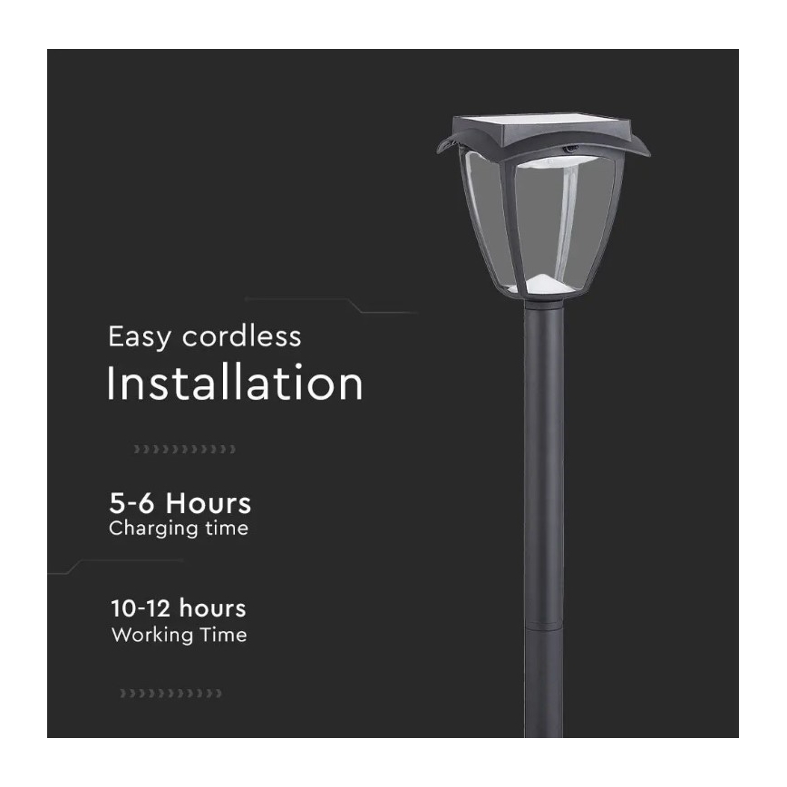 LED Соларна лампа LED/2W/230V 93 см 3000/6000K IP65 2200 mAh