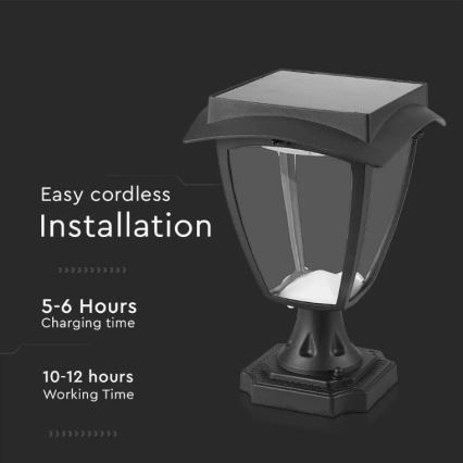 LED Соларна лампа LED/2W/3,7V 3000/6000K IP65 2200 mAh