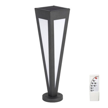 LED Соларна лампа LED/2W/3,7V IP65 3000K черен + дистанционно управление