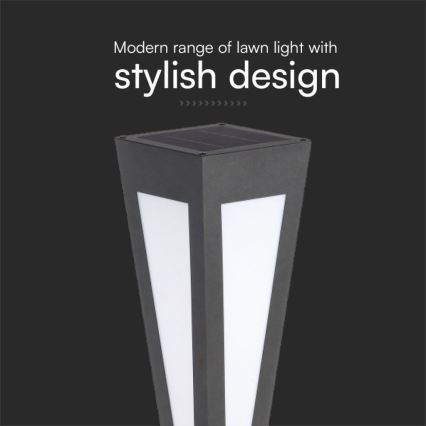 LED Соларна лампа LED/2W/3,7V IP65 3000K черен + дистанционно управление