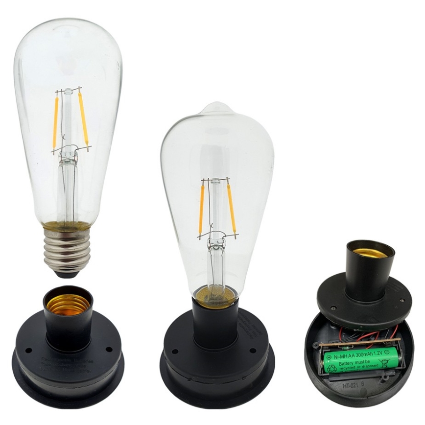 LED Соларна лампа LINDA 1xE27/1,2V IP44