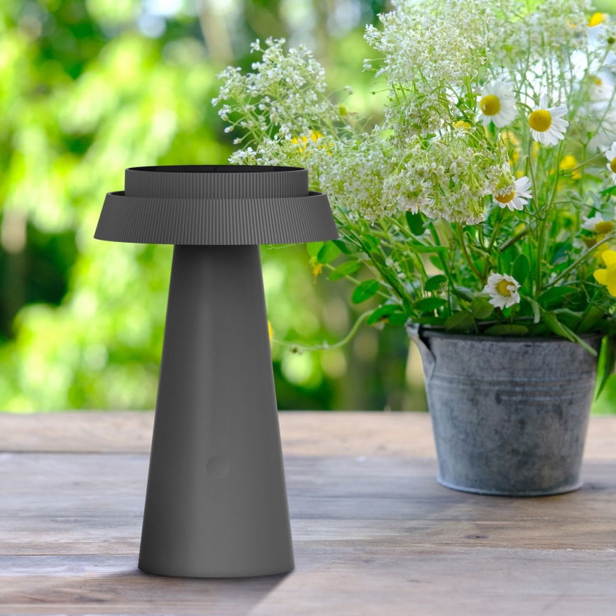 LED Димируема сензорна соларна лампа MARAKESZ LED/3,7V USB 3600 mAh 1800/2700/3000K IP54 сив