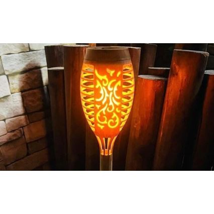 LED Соларна лампа MINISPARK BAMBOO LED/1,8W/5,5V IP44 бежов