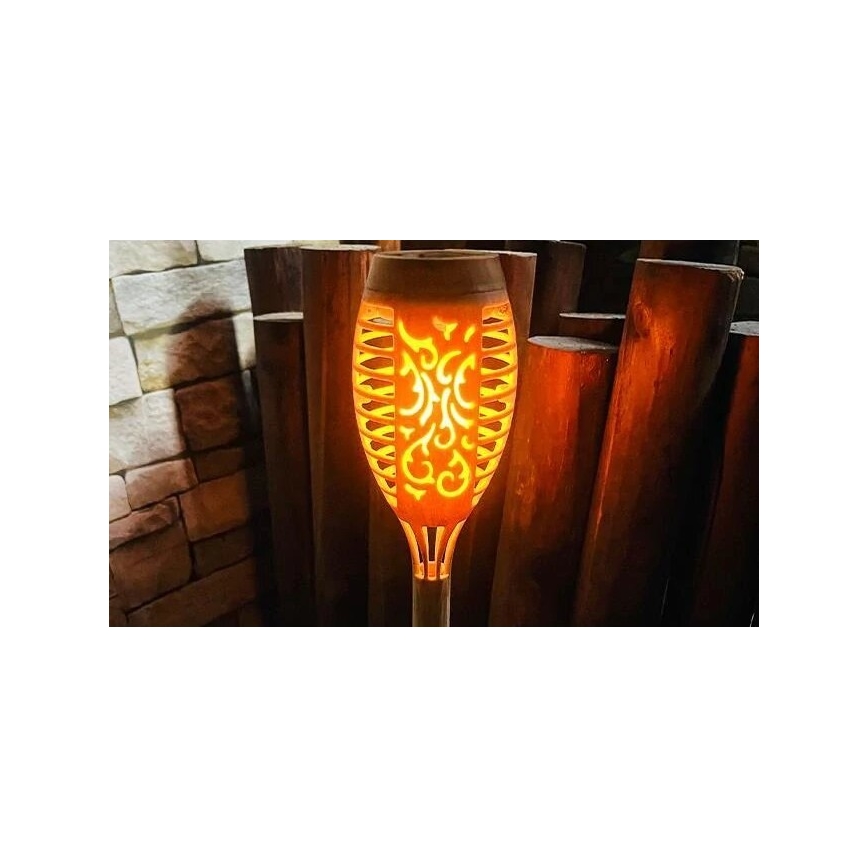 LED Соларна лампа MINISPARK BAMBOO LED/1,8W/5,5V IP44 бежов