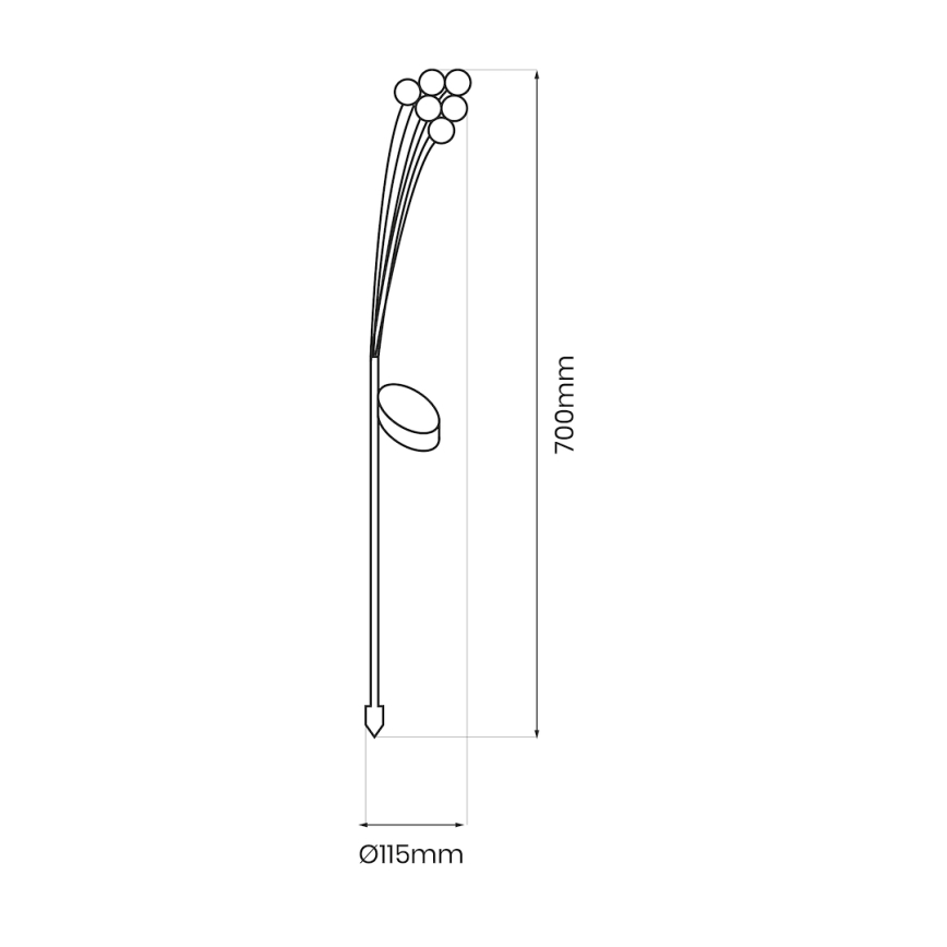 LED Соларна лампа MULTI LED/0,06W/1,2V 150 mAh IP44 черен