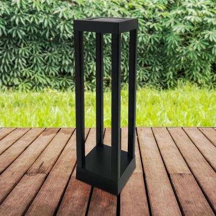 LED соларна лампа PALERMO LED/3,7V 500 mAh 35 cm IP44 черна