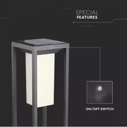 LED соларна лампа със сензор SAMSUNG CHIP LED/2W/3,7V IP65 2600 mAh