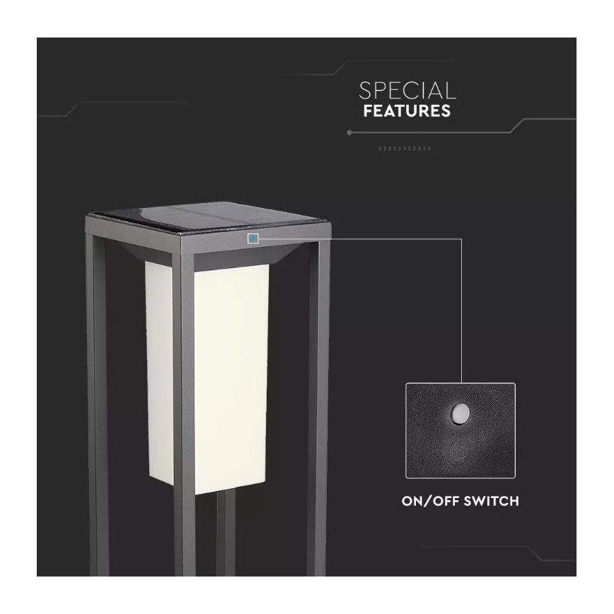 LED соларна лампа със сензор SAMSUNG CHIP LED/2W/3,7V IP65 2600 mAh