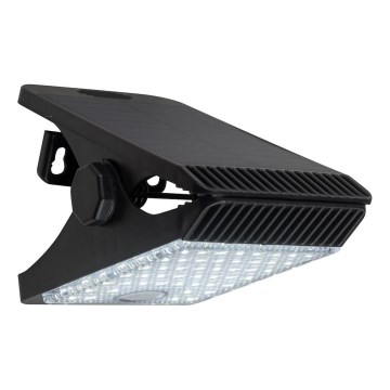 LED соларна лампа с датчик за движение и здрач CLIPS LED/4W/1200 mAh 3,7V IP44 черна