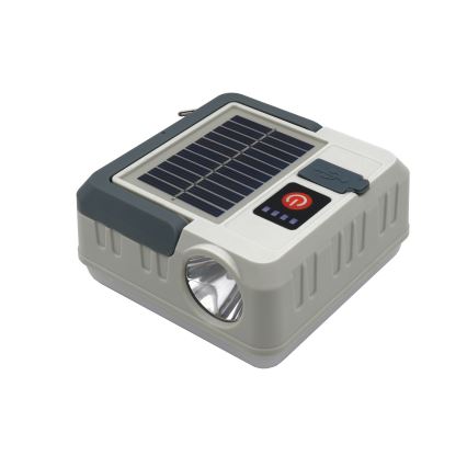 LED Димируема акумулаторна соларна лампа с функция за зареждане LED/1W/5,5V 8000K IPX4 1200 mAh сив