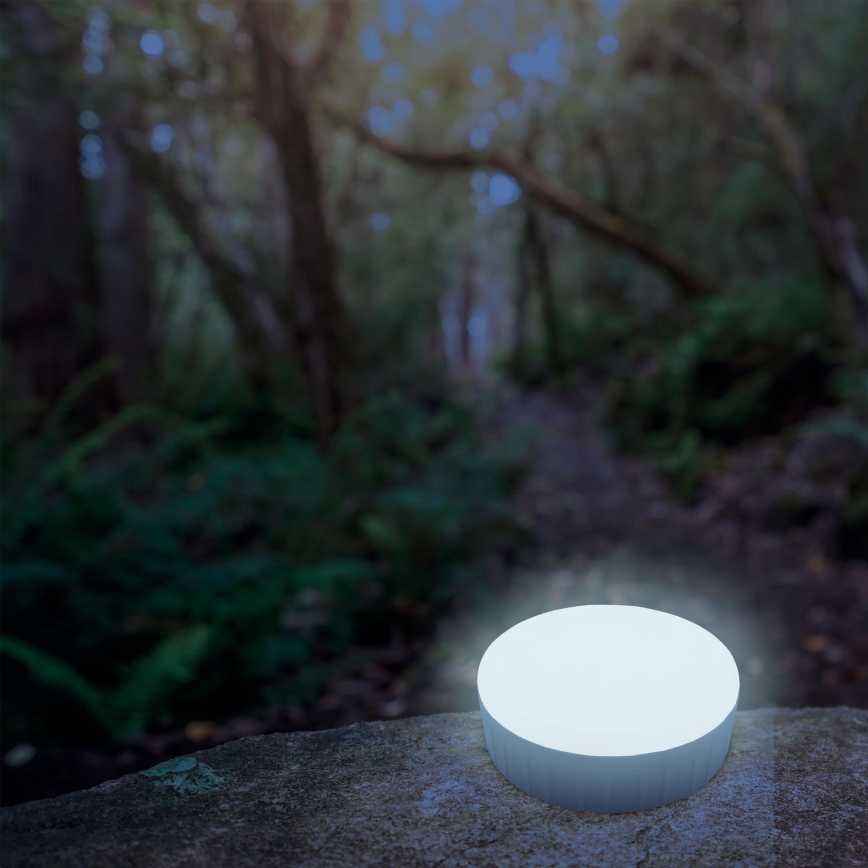 LED регулируема презареждаема соларна лампа с функция пауърбанк K3 LED/2W/5,5V 6500K IPX4 2400 mAh черна/бяла