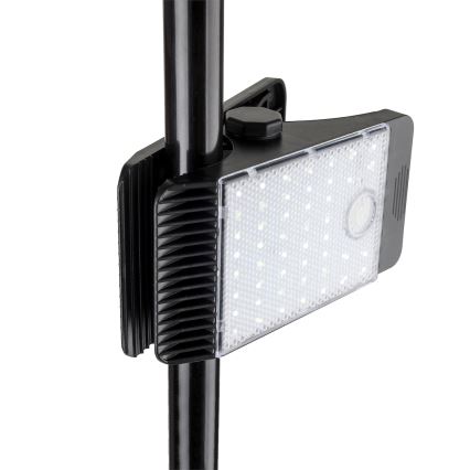 LED соларна лампа с датчик за движение и здрач CLIPS LED/4W/1200 mAh 3,7V IP44 черна