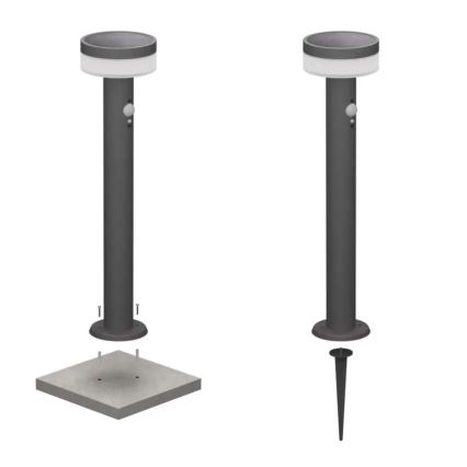 LED соларна лампа със сензор LED/2W/3,7V 1200 mAh IP44 50 см
