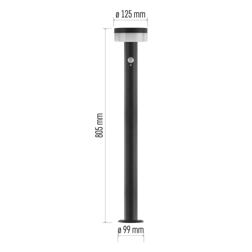 LED соларна лампа със сензор LED/2W/3,7V 1200 mAh IP44 80 см