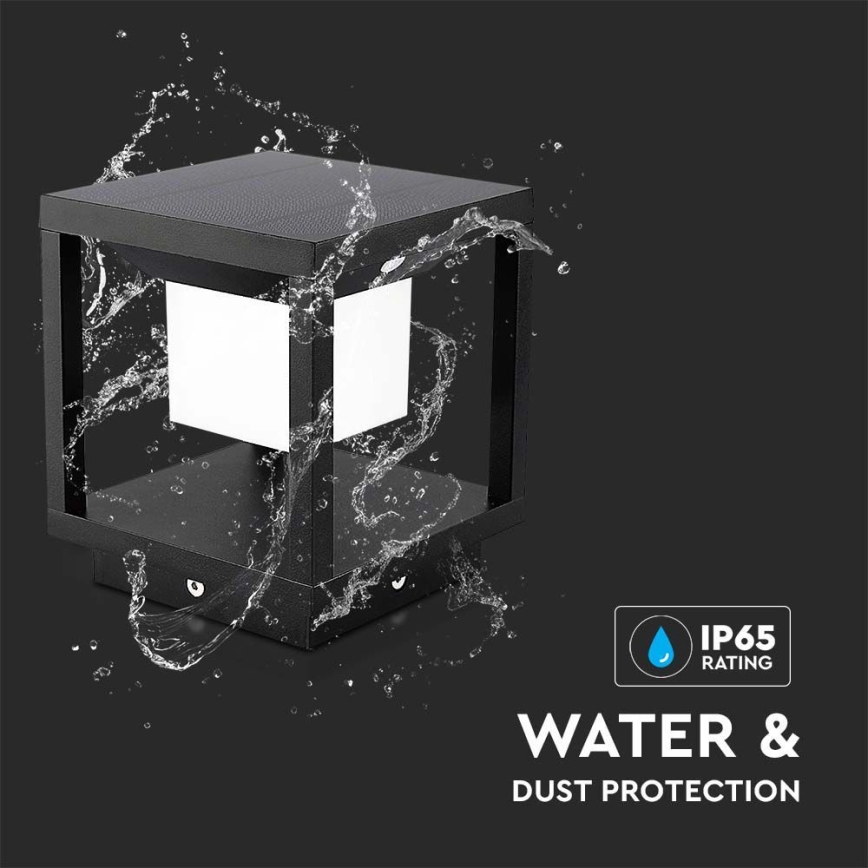 LED соларна лампа с сензор LED/2W/5,5V 3000K IP65 2600 mAh черна