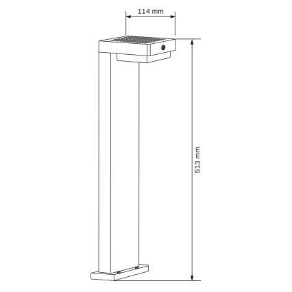 LED соларна лампа със сензор MALI LED/4,5W/3,7V 2000 mAh IP44 черна