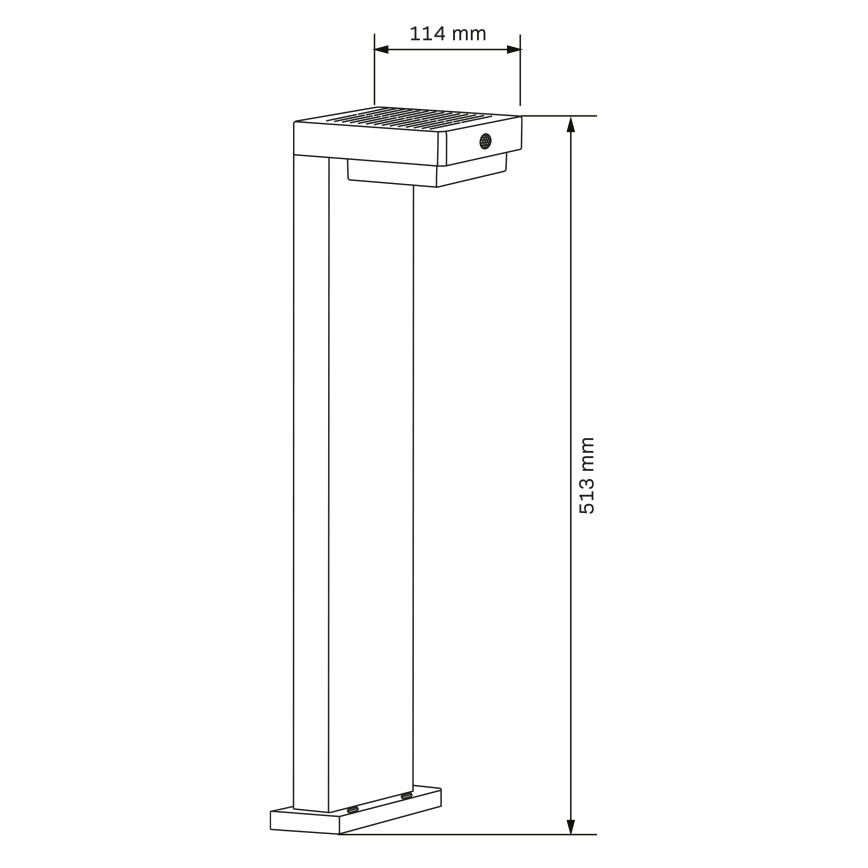 LED соларна лампа със сензор MALI LED/4,5W/3,7V 2000 mAh IP44 черна