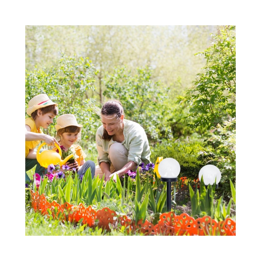 LED соларна лампа SPHERE LED/1,2V 4000K IP44 40 mAh Ø 10 cm