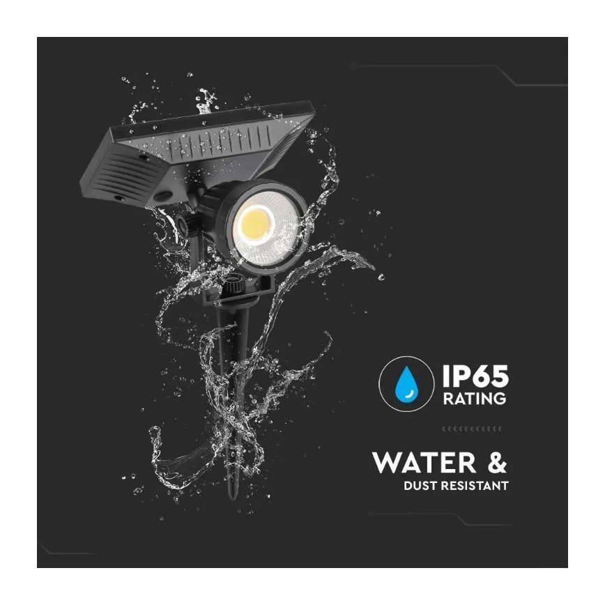 LED Соларна лампа SPIKE LED/2W/5,5V IP65 3000K 1200 mAh