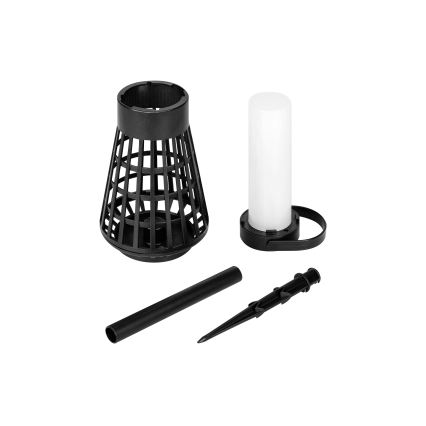 LED соларна лампа със сензор 2 в 1 LED/1W/3,7V IP54 300 mAh черна