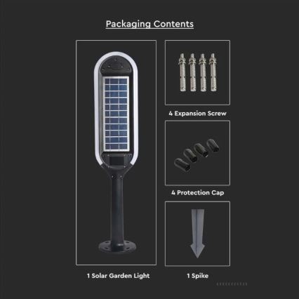 LED Соларна лампа със сензор BOLLARD LED/5W/5,5V 70 см 3000K IP65 2000 mAh
