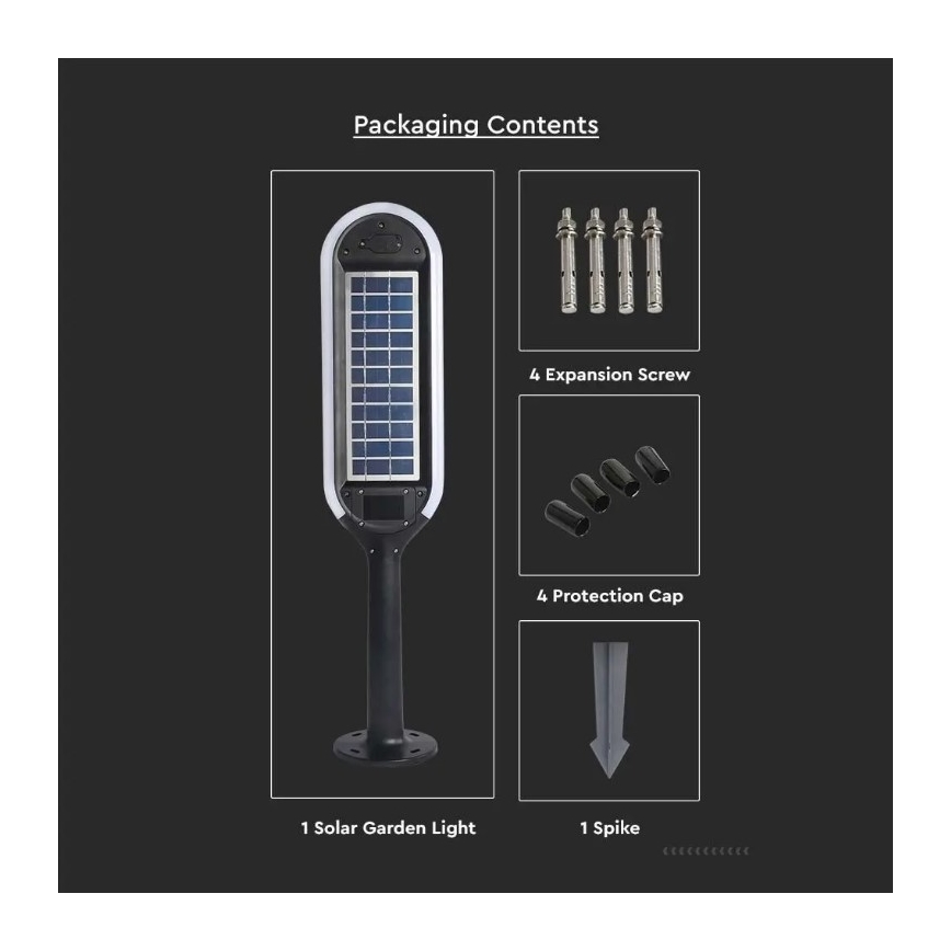 LED Соларна лампа със сензор BOLLARD LED/5W/5,5V 70 см 3000K IP65 2000 mAh
