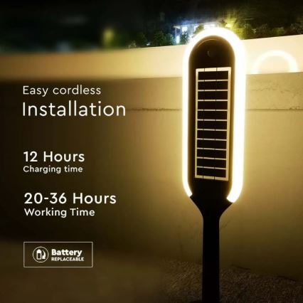 LED Соларна лампа със сензор BOLLARD LED/5W/5,5V 70 см 3000K IP65 2000 mAh