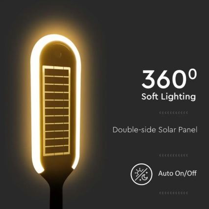 LED Соларна лампа със сензор BOLLARD LED/5W/5,5V 70 см 3000K IP65 2000 mAh