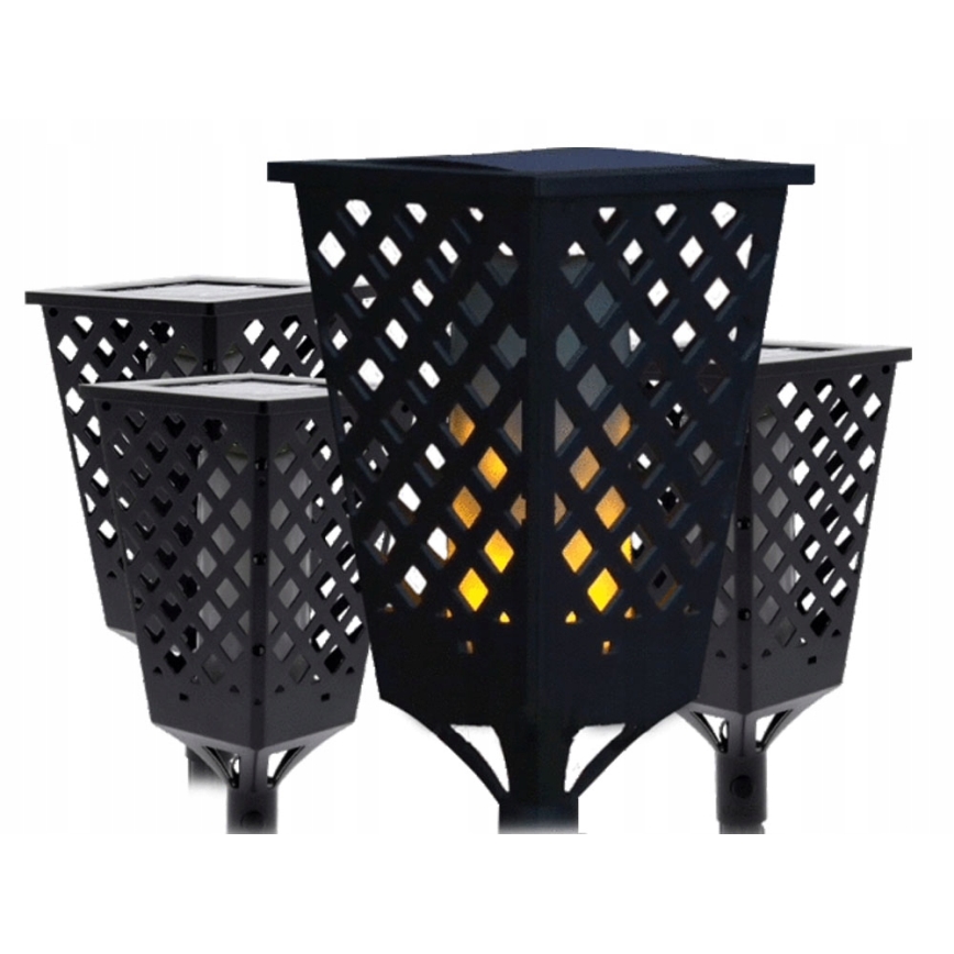 LED соларна лампа със сензор LED/0,6W/5,5V IP65 2000 mAh 107 cm черна