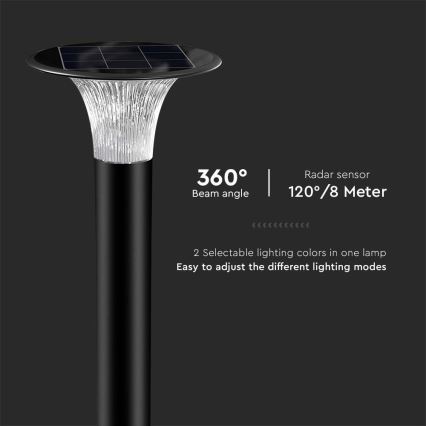 LED Соларна лампа със сензор LED/15W/3,2V 4000K/6000K IP65 6000 mAh