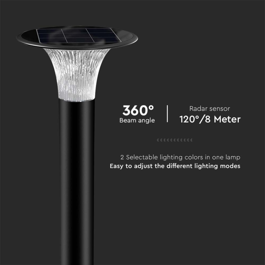 LED Соларна лампа със сензор LED/15W/3,2V 4000K/6000K IP65 6000 mAh