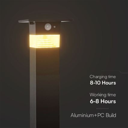 LED Соларна лампа със сензор LED/2,5W/3,7V IP54 3000K