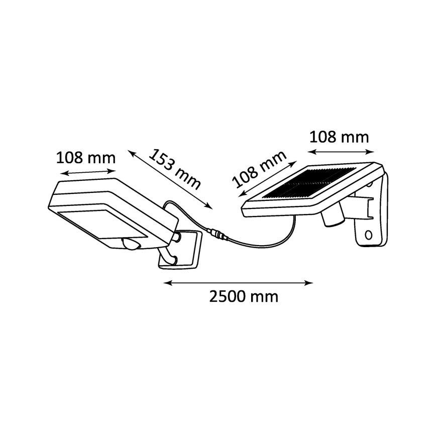LED Соларна лампа със сензор за движение и здрач LED/3xAA IP44