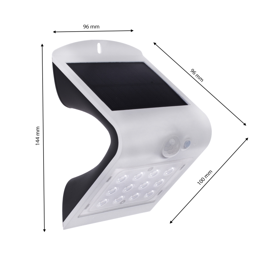 LED Соларна лампа със сензор за движение LED/1,5W/1200 mAh 3,7V IP65