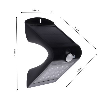 LED Соларна лампа със сензор за движение LED/1,5W/1200 mAh 3,7V IP65