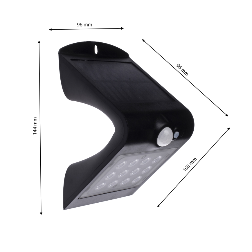 LED Соларна лампа със сензор за движение LED/1,5W/1200 mAh 3,7V IP65