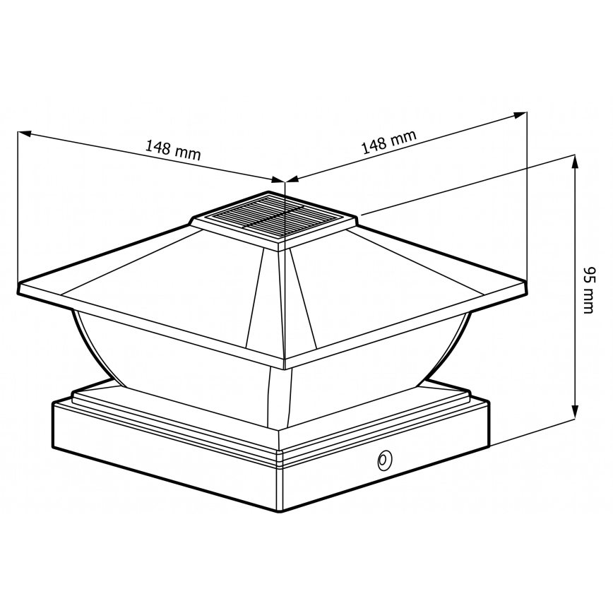 LED соларна лампа TOYA LED/4,5W/230V 3000/6500K 600 mAh IP44 черна