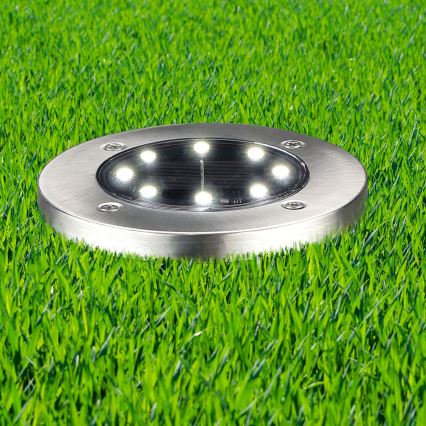 LED Соларна лампа за алея SOLLY LED/1,2V 6500K Ø 11,5 см 300 mAh IP44 матов хром