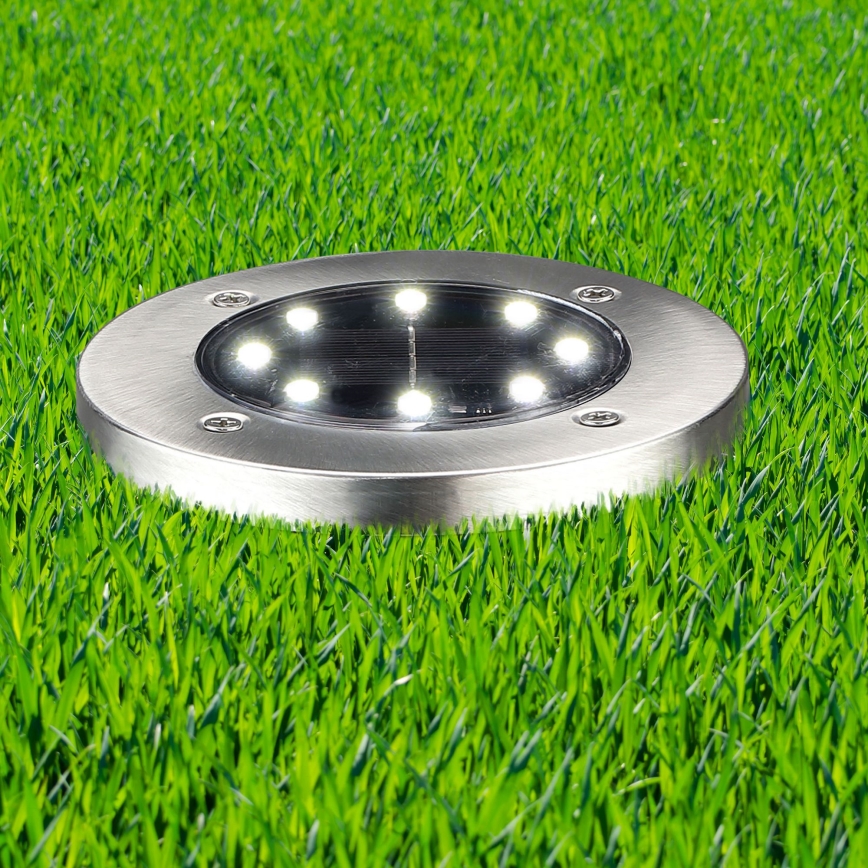 LED Соларна лампа за алея SOLLY LED/1,2V 6500K Ø 11,5 см 300 mAh IP44 матов хром