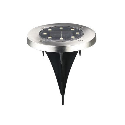 LED Соларна лампа за алея SOLLY LED/1,2V 6500K Ø 11,5 см 300 mAh IP44 матов хром
