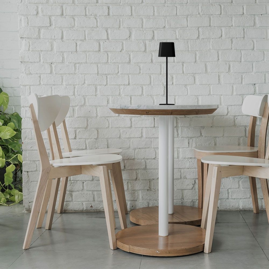 LED соларна регулируема магнитна докосваема презареждаща се настолна лампа LED/5W/5V 3000-6000K 3600 mAh IP65 черна