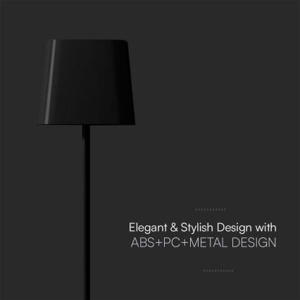 LED соларна регулируема магнитна докосваема презареждаща се настолна лампа LED/5W/5V 3000-6000K 3600 mAh IP65 черна