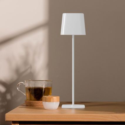 LED Соларна димируема магнитна сензорна акумулаторна настолна лампа LED/5W/5V 3000-6000K 3600 mAh IP65 бял